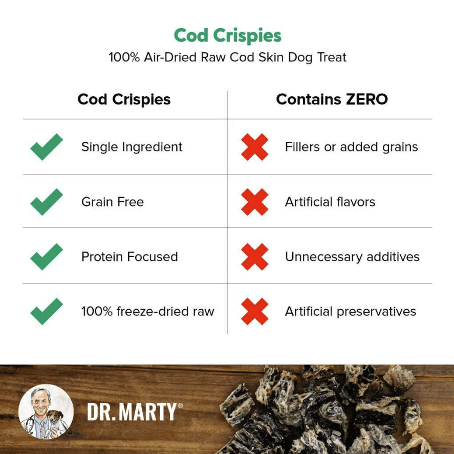 Dr. Marty Cod Cracklers Freeze Dried Cod Dog Treats, 4-oz (2 Pack)