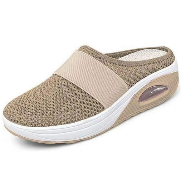 Pantoufles compensées pour femmes, pantoufles Premium Vintage antidérapantes décontractées à plateforme, chaussures rétro, sandales orthopédiques pour diabétiques, grande taille