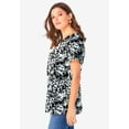thumbnail image 3 of Roaman's Women's Plus Size Swing Ultimate Tee With Keyhole Back, 3 of 5