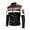Black, variant on Herrnalise Men's Fashion Casual Versatile Color Contrast Stripe Plush Leather Jacket Motorcycle Windbreaker Long Sleeve Lapel Pocket Zippered Jacket Suit Coat Coffee