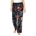 thumbnail image 1 of Balery Modern USA Deer Head Pantalones de pijama para mujer, pijamas ultraligeros, pantalones de estar por casa-Small, 1 of 6
