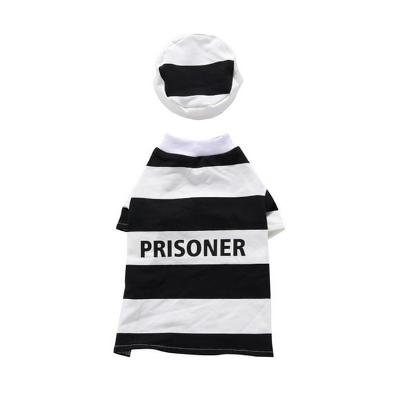 GASTROPOD Dog Costume,Policeman Prison Suit Stretchy Turtleneck Sweater for Extra Warmth Cat Costume,Halloween Perfect for Cold and Damp Weather Puppy Clothes,S