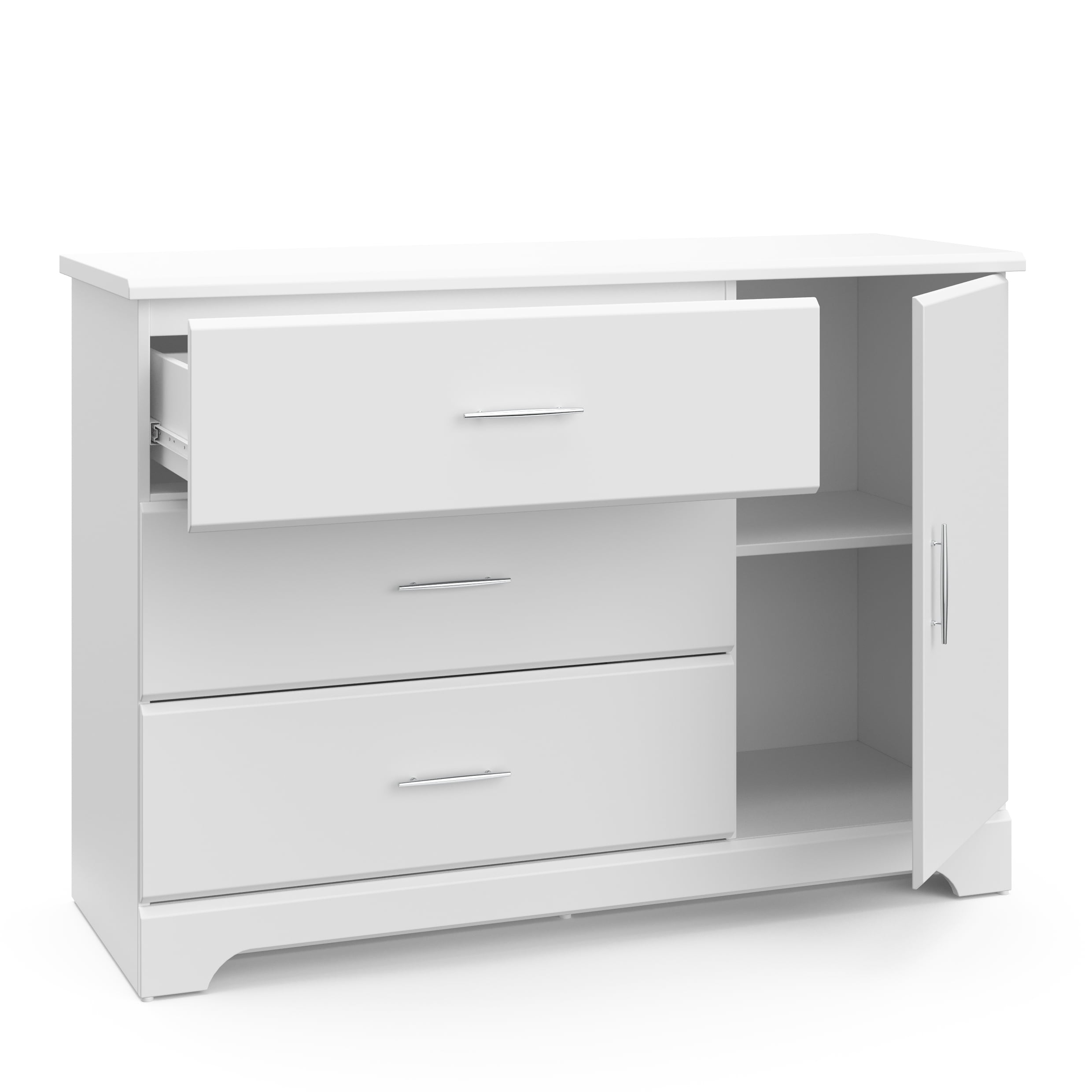 Storkcraft Brookside 3 Drawer Modern Combo Dresser White Walmart