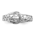 thumbnail image 5 of Sterling Silver Rhodium Plated Diamond Buckle Ring, 5 of 6