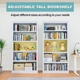 thumbnail image 4 of Bookcase,6-Tier Adjustable Steel Bookshelf,69" H Heavy Duty Metal Bookcase for Home/Office/Garage,Black Shelf (White, 69" Tall), 4 of 9