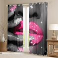 thumbnail image 2 of Erosebridal Glitter Lips Curtains for Living Room,Bling Sparkling Curtains and Drapes (52Wx84L),Grey Pink Curtains Pack of 2 (52Wx84L),Sparkle Room Decoration, 2 of 6