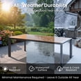 thumbnail image 5 of Crestlive Products 83" Aluminum Patio Dining Table for 8, Outdoor Dining Table with Adjustable Umbrella Hole, Brown, 5 of 9