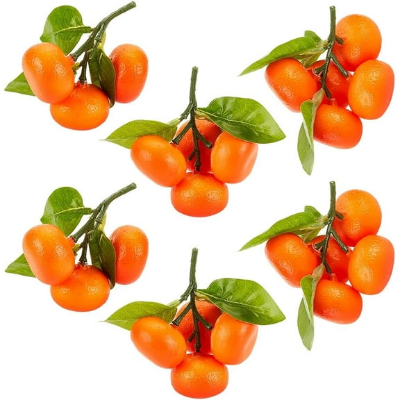 6Pcs Artificial Oranges Lifelike Simulation Oranges Realistic Fake Fruits for DIY Home Decoration Fake Mini Tangerine Orange for DIY Home Party Kitchen Festival Decoration