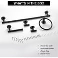thumbnail image 4 of Bathroom Hardware Set 304 Stainless Steel Toilet Paper Holder Towel Holder Towel Ring Hook Black Towel Holder Set, 4 of 8