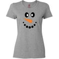 thumbnail image 3 of Inktastic Cute Smiling Snowman Face with Carrot Nose Women's T-Shirt, 3 of 5