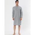 thumbnail image 2 of Camisón para hombre Lars Amadeus pijama gris algodón L, 2 of 3