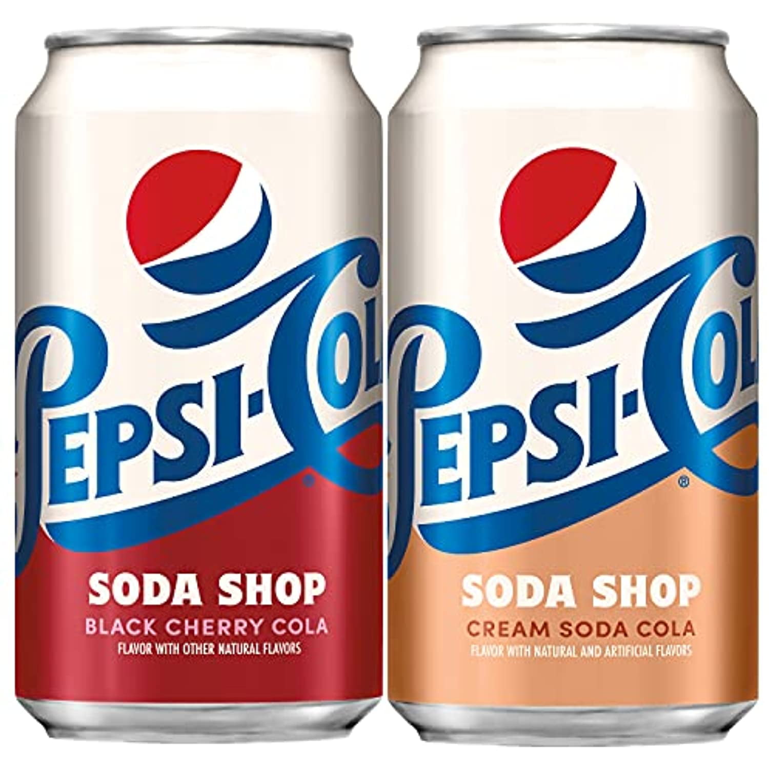 PespiCola Soda Shop, Cream Cola & Black Cherry Cola Variety Pack, 12Oz