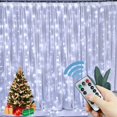 thumbnail image 2 of Guirnalda de luces LED para decoración del hogar, lámpara de cortina de 6x3M, 8 modos, USB, Control remoto, hadas, boda, Navidad, dormitorio, 2 of 4