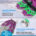 thumbnail image 3 of High Stream Gear Ice Cleats for Kids, with 14 Stainless Steel Spikes, for Hiking or Just Walking to School (Green, Medium), 3 of 7