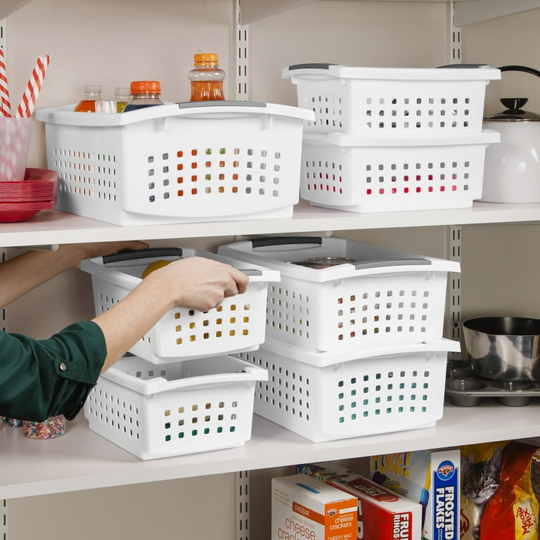 Sterilite Medium Stacking Basket Plastic Adult White Walmart