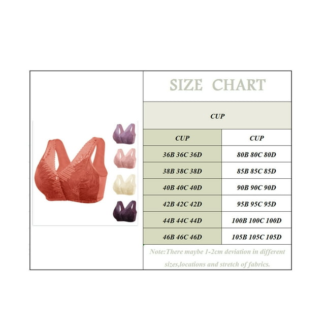 CAICJ98 Bras For Women Women's Plus Size Full Coverage Front Closure Posture Back Unpadded