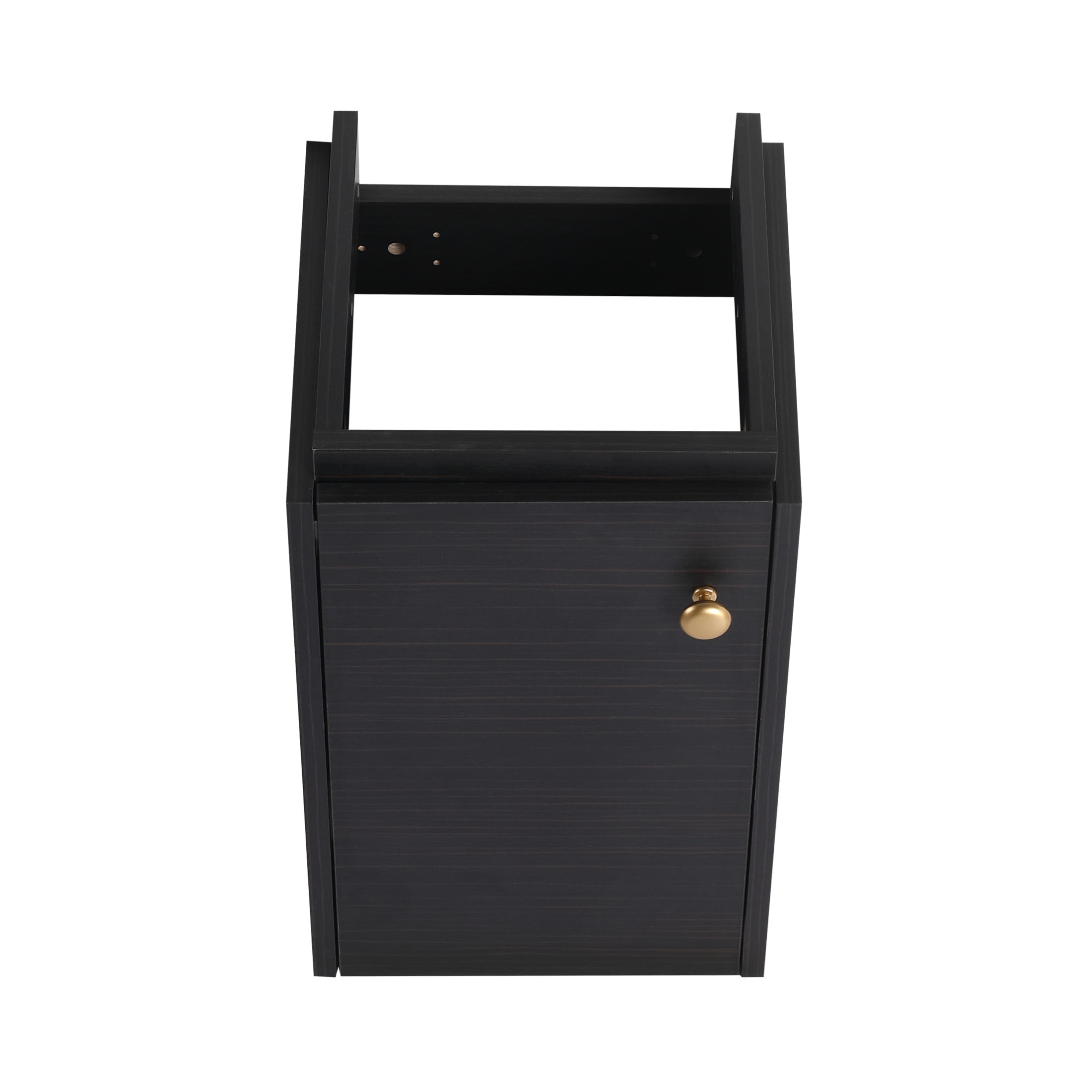 Noble House 12" Small Wall-Mounted Bathroom Vanity, Ceramic Sink, Soft-Close Door, Eco Plywood, Black