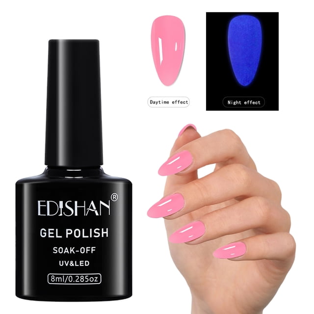 WIFKLSIIPG Gel Nail Polish 9 Colors Neon Luminous Gel Polish Fluorescent Bright Colors Pink Neon Yellow Green Purple Soak Nail Polish Kit Fluorescent Color Nail Polish Popular Color Nail 8ML