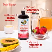 MaryRuth's Morning Multivitamin Liquid, Raspberry Flavor, Vegan, Non-GMO, Unisex, with Vitamins C and D, 1 Count, 32 fl oz