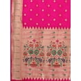 thumbnail image 2 of AlchemicLiving Rani Women's Woven Paithani Banarasi Silk Dupatta/Chunni with Thread Work and Zari Motifs - Fancy Chunni for Women and Girls - Size: 1M x 2.3M, 2 of 3