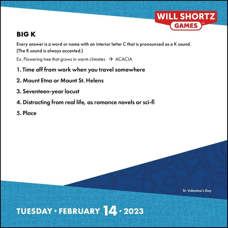 Will Shortz Games: Word Puzzles 2024 Day-to-Day Calendar: Fun