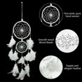 thumbnail image 3 of Atrapasueños de plumas, atrapasueños grande con 2 círculos para la decoración del dormitorio, colgante de pared móvil, regalo decorativo para niñas y niños (blanco), 3 of 5