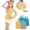 thumbnail image 2 of ZACPNCV 4 Pieces Girls Dance Tank Tops Racerback Camisole Undershirts Spaghetti Strap Camis Dance Clothes Tank Tops for Girl Gray 2-3 Years, 2 of 7