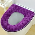 thumbnail image 5 of Btomtd Zipper Model Toilet Seat Cushion Cover Household Embroidered and Washable Toilet Cover for Sitting - 16.92x14.56 inch, Purple, 5 of 6