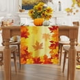 thumbnail image 2 of Linen Orange Watercolor Maple Leaf Fall Table Runner 48 Inches Long Farmhouse Fall Autumn Thanksgiving Home Kitchen Dining Room Table Decoration, 2 of 6