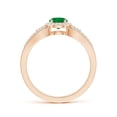 thumbnail image 2 of Angara Natural 0.45 Ct. Emerald with Diamond Halo Ring in 14K Rose Gold for Women (Ring Size: 3), 2 of 8