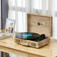 thumbnail image 5 of Arkrocket Curiosity Suitcase Bluetooth Turntable with Built-in Speakers, Gray Wood Grain, 5 of 5
