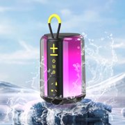 Jierben Bluetooth Speaker Waterproof, Bluetooth 5.3 Shower Speaker, 16W 5H Playtime, AUX-in/TF Card, Colorful RGB Lighting, Waterproof Speaker