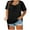 Solid Color-Black, variant on Jewelreauty Plus Size Short Sleeve Tops for Women Casual Sweatheart Neckline Tees Summer Solid Tunic Blouses (4XL, Gray)