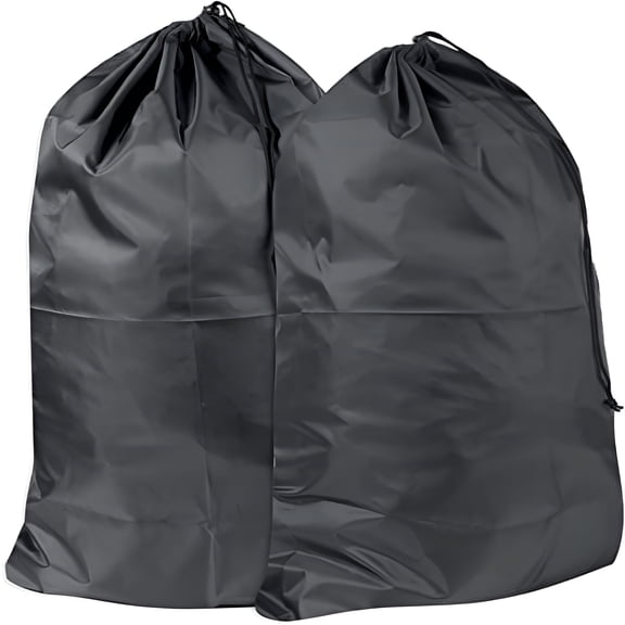 LAMIRO Storage Boxes 2 Pack Washable Drawstring Extra Large Heavy Duty Laundry Bags for Dorms,Travel,Gym - Black