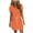 Orange, variant on Toonshare Plus Size Women's Fashion Solid Color Short Sleeve V-Neck Mid-Calf Dress