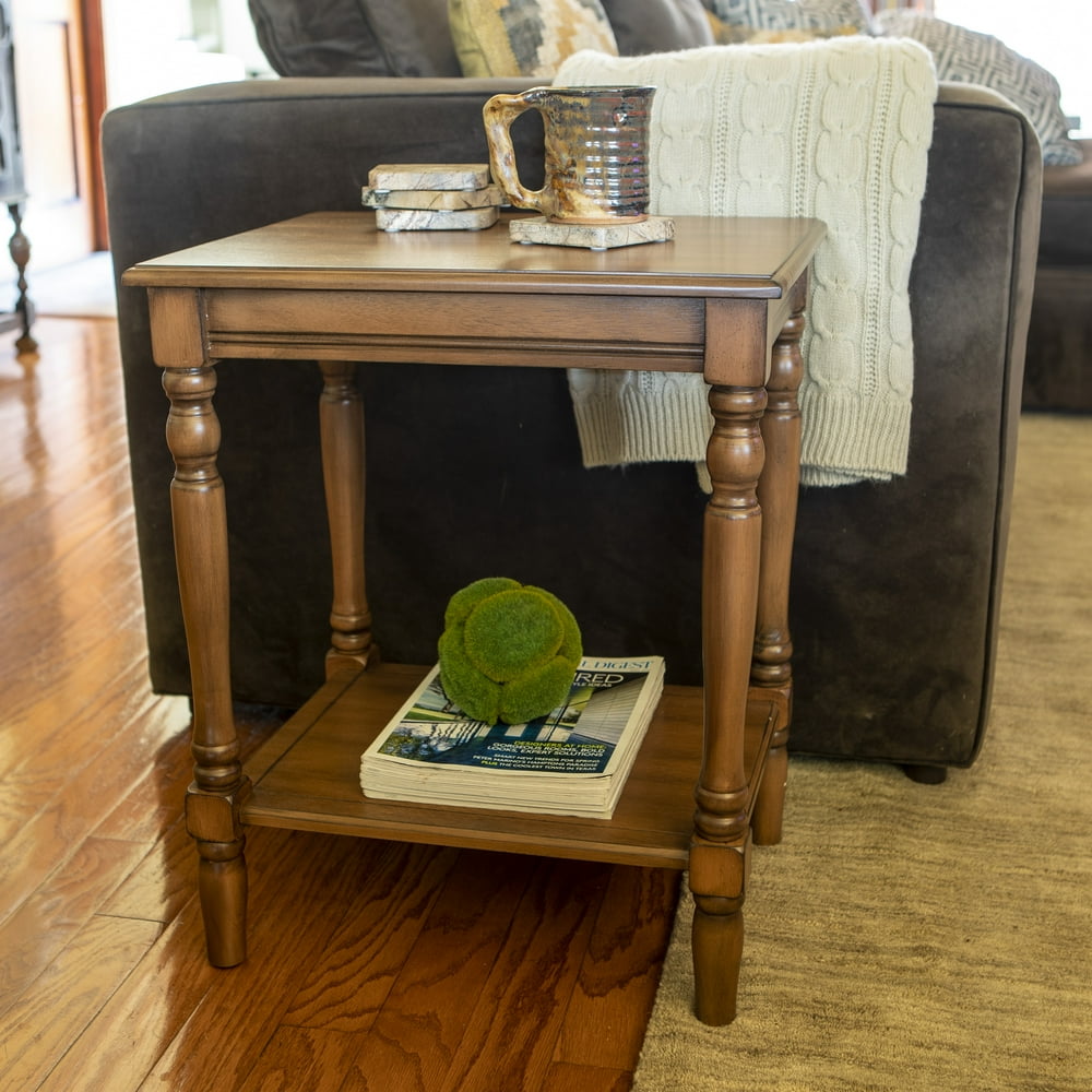 Simplify Square End Table with Shelf
