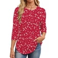 thumbnail image 2 of Fantaslook Womens Plus Size Tops 3/4 Sleeve Pleated Dressy Blouses Crew Neck Casual Tunic Tops Summer Shirts, 2 of 7