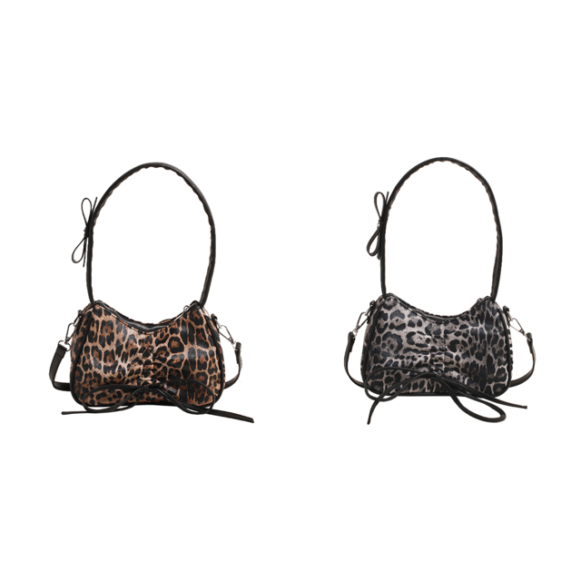 Bolso Tipo Bandolera Con PU para Mujer Cartera Leopardo (caqui)