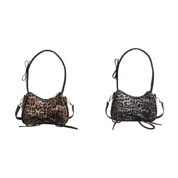 2298 Bolso Retro Alta Con Leopardo para Axila Bolso Cruzado Moderno Y Versátil Bolso Hombro (Caqui) Caqui