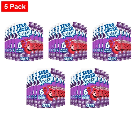 Kool-Aid Zero Sugar Grape Drink Mix Packets 0.36 oz - 5 Pack