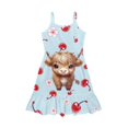 thumbnail image 3 of Uourmeti Cartoon Shark Print Little Girl Dresses Summer Spaghetti Strap Swing Dresses Kids Toddler Cute Cami Sundress A Line Tiered Midi Dress,5-6Y, 3 of 6