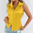 thumbnail image 7 of XuJwPNcy Womens Silk Satin Sleeveless Button down Shirts Collared V Neck Tank Tops Business Casual Blouses for Work Office Summer Tees, 7 of 7