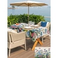 thumbnail image 5 of Outdoor Tablecloth with Umbrella Hole for Patio/Picnic/Party/Camping, Blue Spring Floral Waterproof Table Cloth Rectangle Table Cover Washable, Pink Flowers Butterfly Rustic (52"x 70"), 5 of 8