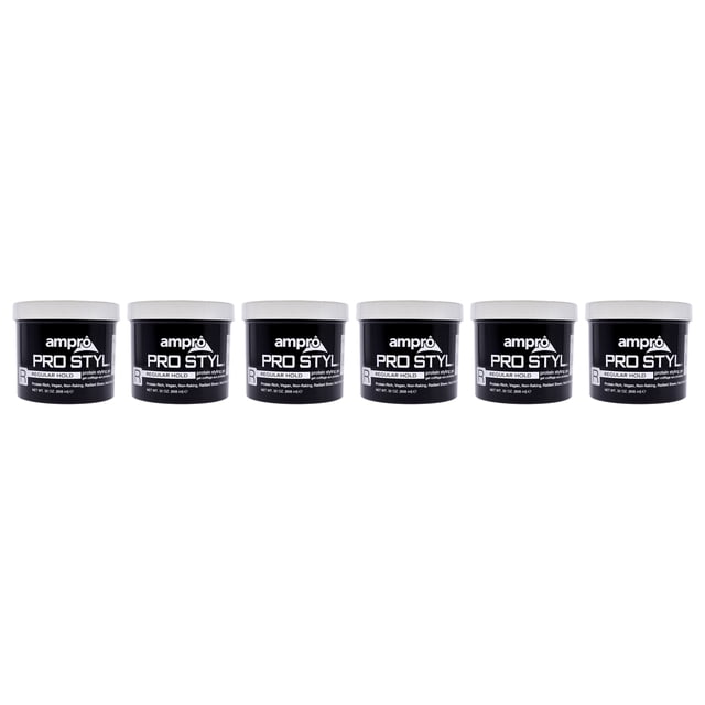 Pro Styl Gel Coiffant Protéiné - Tenue Régulière par Ampro pour Femmes - Gel 32 oz - Lot de 6