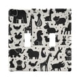 thumbnail image 2 of 3 Gang Light Switch Cover Plate Animal Silhouettes Wall Plate Decorate Electrical Outlet Cover Plates 4.56”x4.48”, 2 of 8