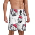thumbnail image 2 of Kdxio Cute Poodle Dog Print Mens Sleep Shorts Bottoms Soft Comfy Pajama Wear Pants with Drawstring Pockets, 2 of 7