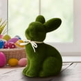 thumbnail image 4 of PpgejGEK Simulated Moss Easter Bunny Plush Doll, Soft Fluffy Rabbit Figurine for Living Room Desktop Spring Holiday Decoration, 7x5 Inch, 4 of 9