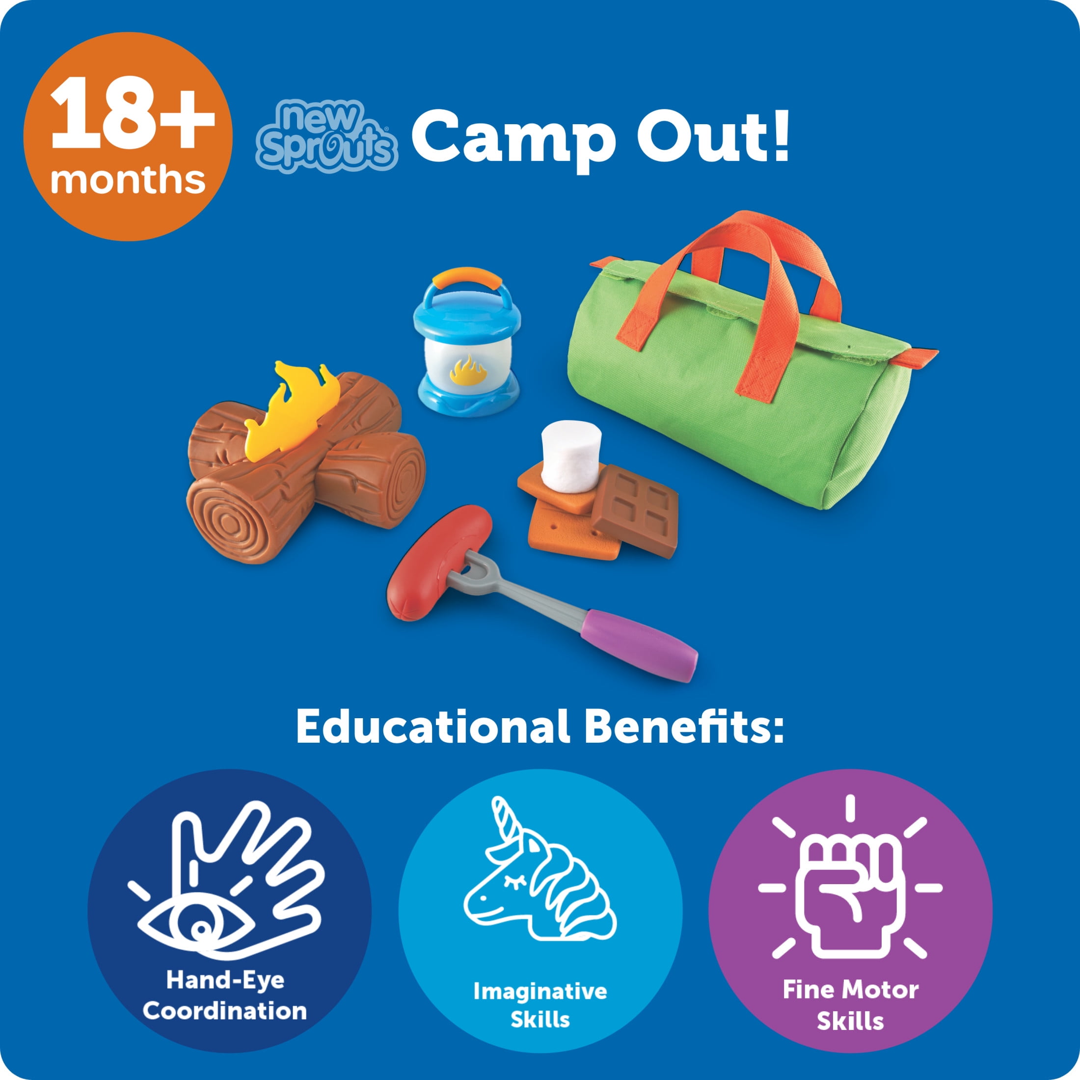 Learning Resources New Sprouts Camp Out! Imaginative Play, Camping Toy, Outdoor Toy Food, Ages 2 +