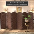 thumbnail image 2 of Red Lantern 4 ft. Short Diamond Weave Fiber Folding Screen - Dark Mocha - 6 Panel, 2 of 7