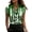 #108-Green, variant on Women's Fashion Stripe Printed Cowl Neck Short Sleeve Tops for Weekend Work and Business
